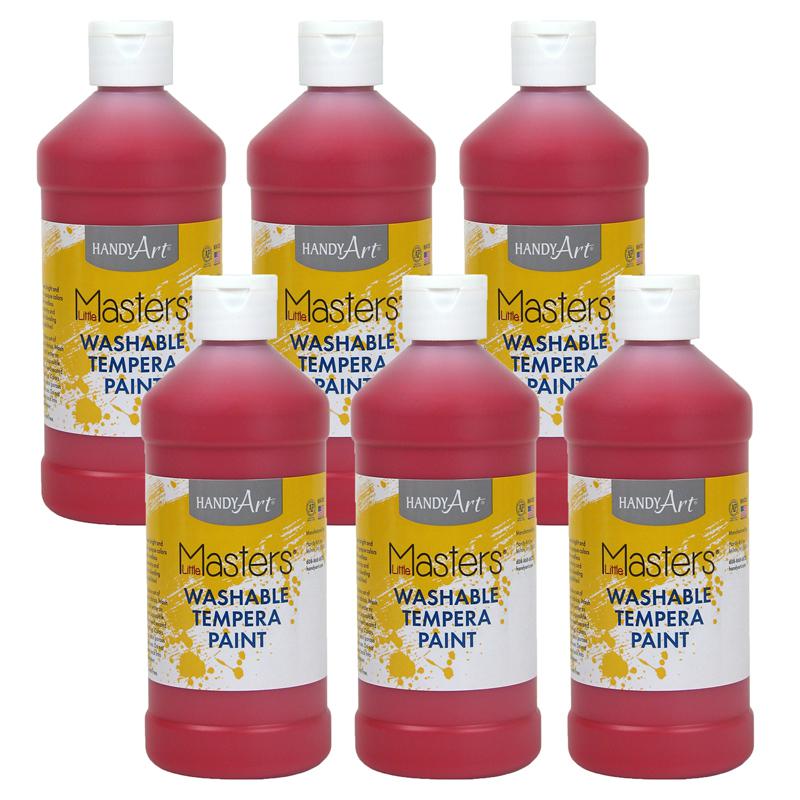 Little Masters Washable Tempera Paint, Red, 16 oz., Pack of 6. Picture 2
