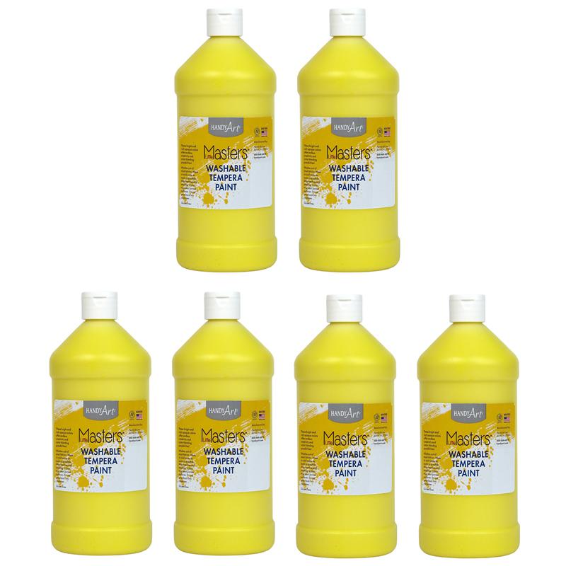 Little Masters Washable Tempera Paint, Yellow, 32 oz., Pack of 6. Picture 2