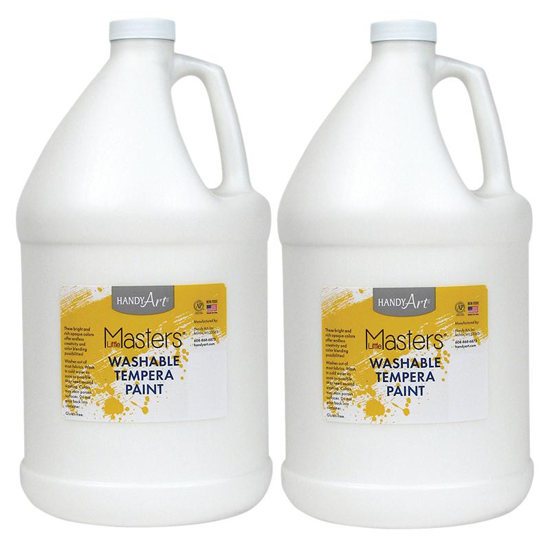 Little Masters Washable Tempera Paint, White, Gallon, Pack of 2. Picture 2