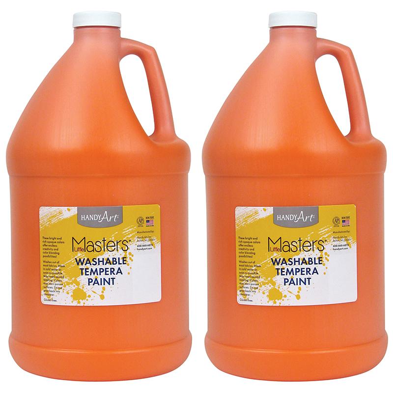 Little Masters Washable Tempera Paint, Orange, Gallon, Pack of 2. Picture 2