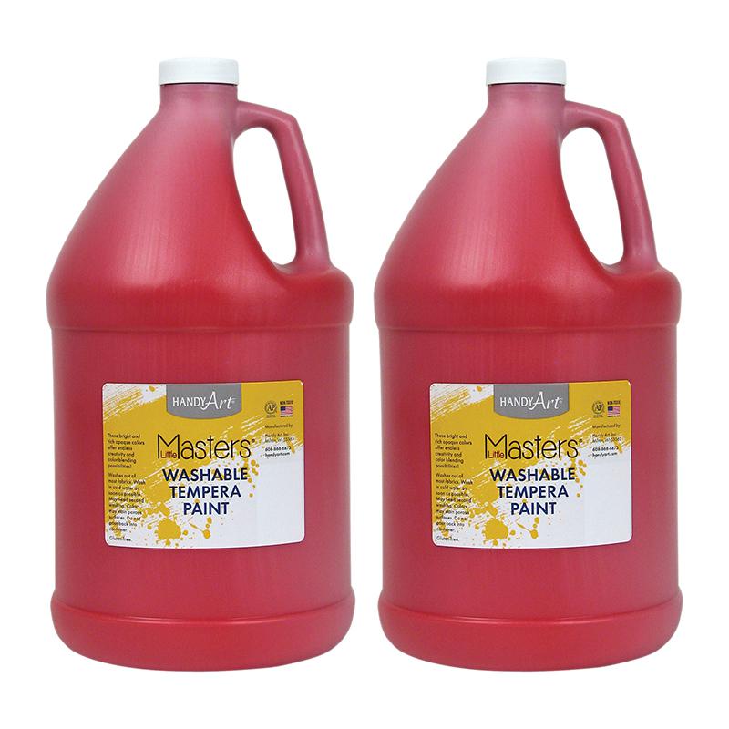 Little Masters Washable Tempera Paint, Red, Gallon, Pack of 2. Picture 2