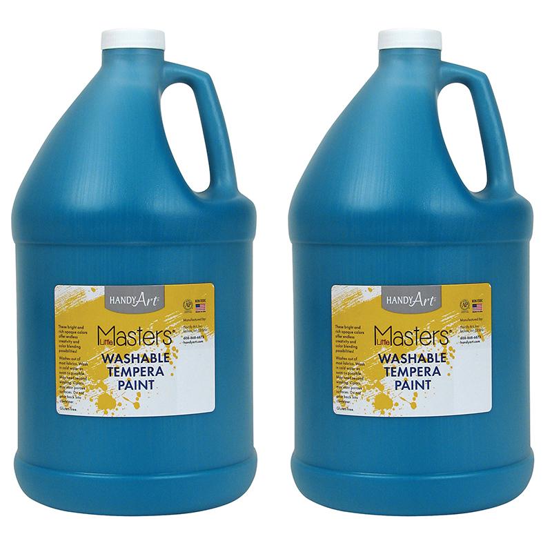 Little Masters Washable Tempera Paint, Turquoise, Gallon, Pack of 2. Picture 2