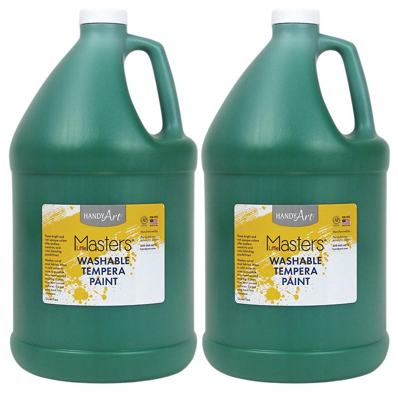 Little Masters Washable Tempera Paint, Green, Gallon, Pack of 2. Picture 2