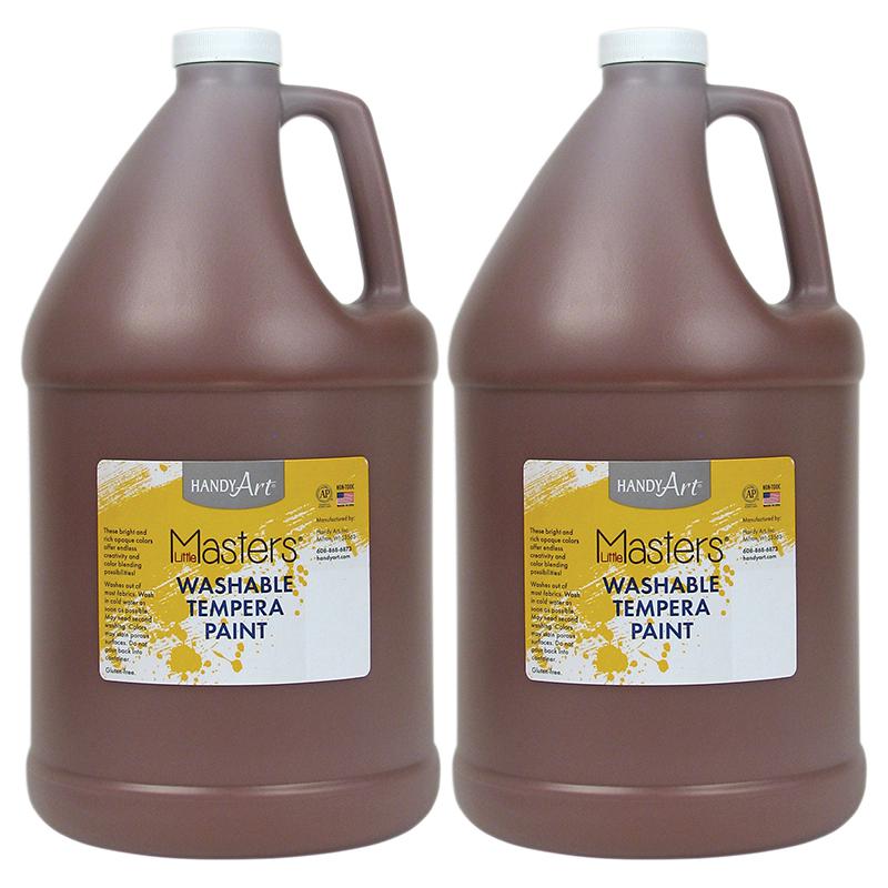Little Masters Washable Tempera Paint, Brown, Gallon, Pack of 2. Picture 2