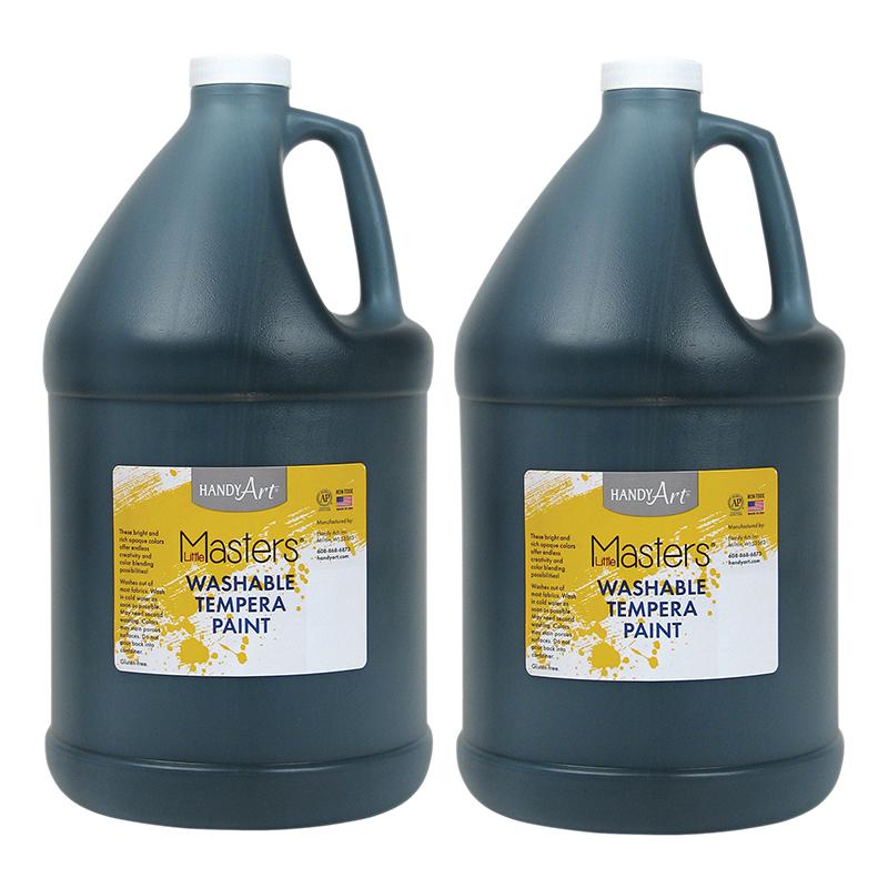 Little Masters Washable Tempera Paint, Black, Gallon, Pack of 2. Picture 2
