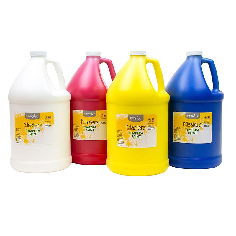 Little Masters Tempera Paint - 4 Gallon Kit, White, Yellow, Red, Blue. Picture 2