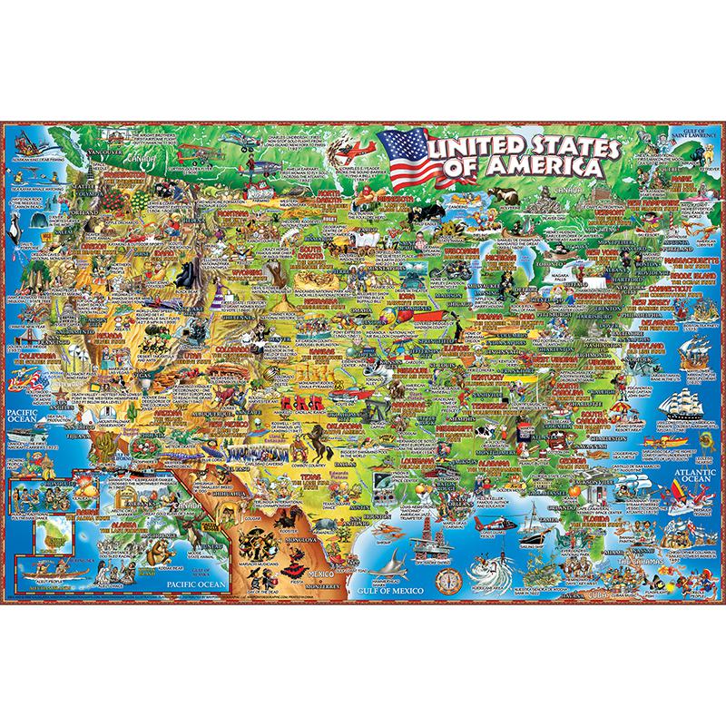 United States Illustrated 250 Piece Jigsaw Puzzle. Picture 2