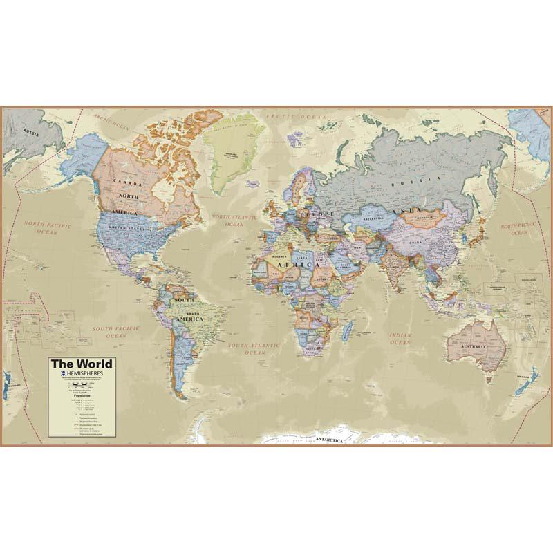 Boardroom Series World Laminated Wall Map. Picture 2