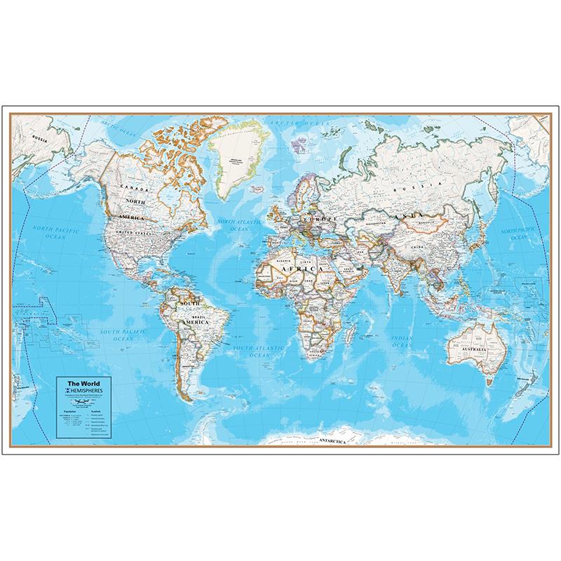Contemporary Laminated Wall Map, World. Picture 2