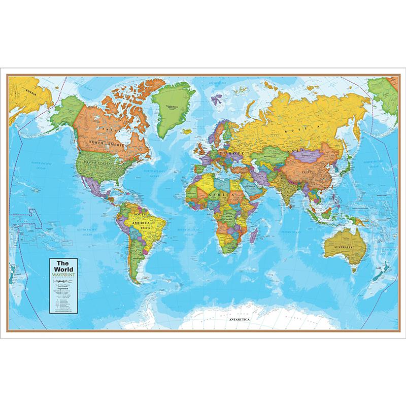 Blue Ocean World 24" x 36" Laminated Wall Map. Picture 2
