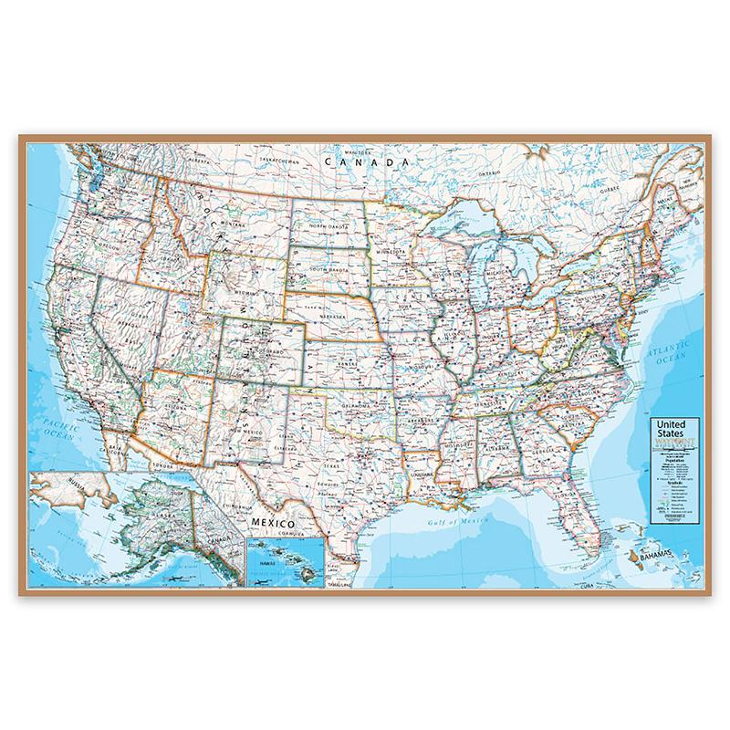 Contemporary USA 24" x 36" Laminated Wall Map. Picture 2