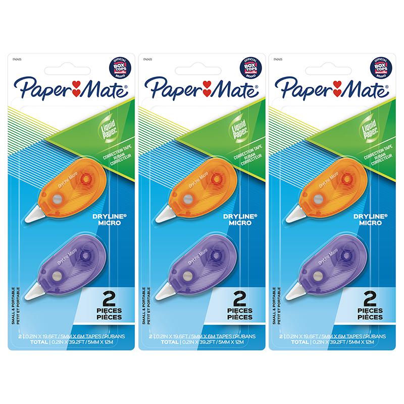 Liquid Paper DryLine Micro Correction Tape, Assorted Colors, 2 Per Pack, 3 Packs. Picture 2