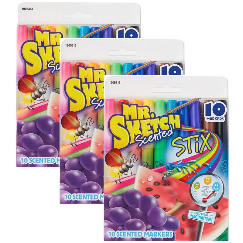 Scented Stix, Bullet Point Markers, Assorted, 10 Per Pack, 3 Packs. Picture 2