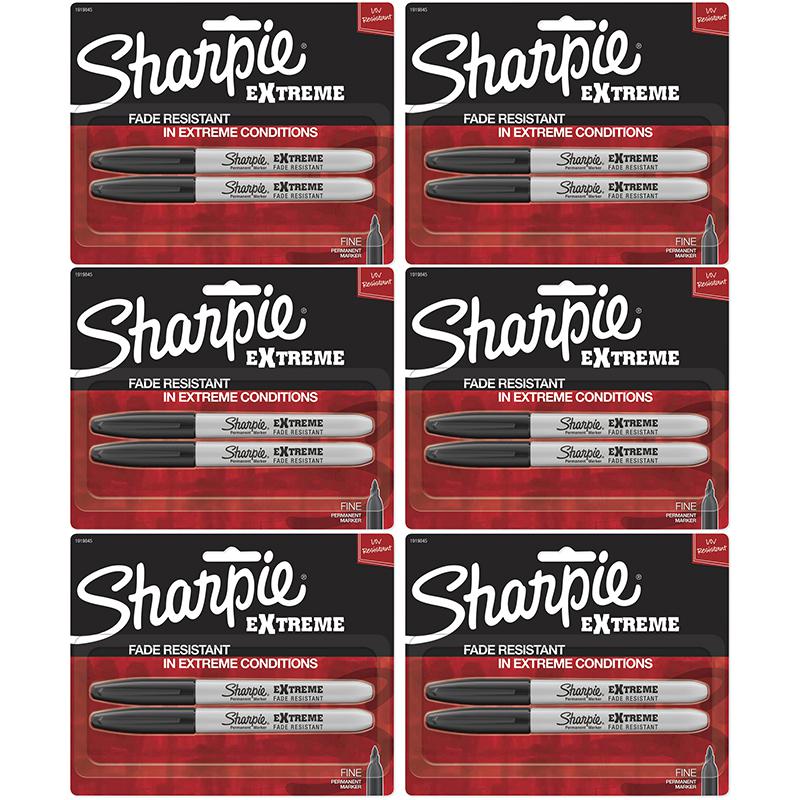 Extreme Permanent Markers, Black, 2 Per Pack, 3 Packs. Picture 2