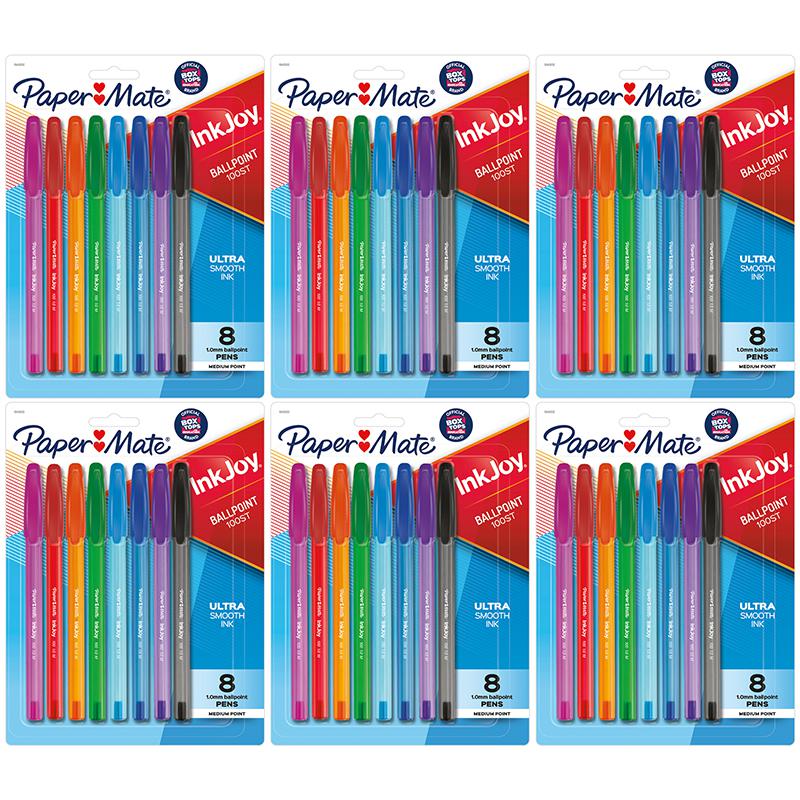 InkJoy 100ST Ballpoint Pens, Medium Point, Assorted Ink, 8 Per Pack, 6 Packs. Picture 2