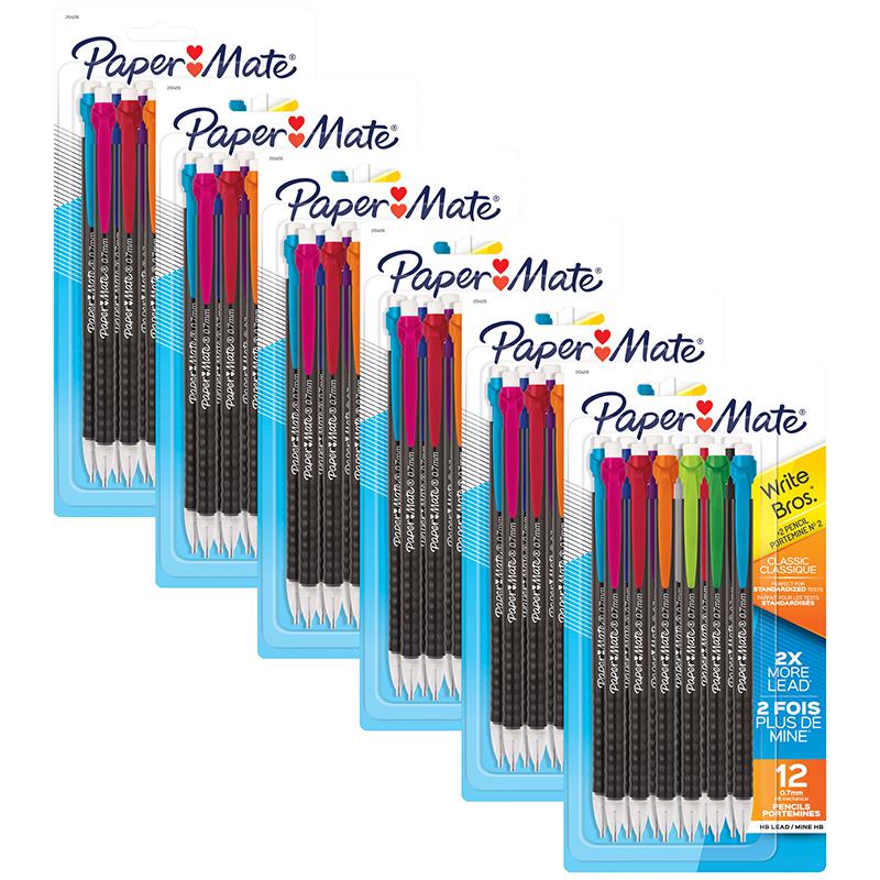 Write Bros Mechanical Pencil, 0.7mm, Assorted, 12 Per Pack, 6 Packs. Picture 2