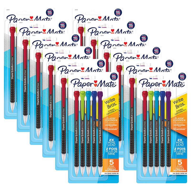 Write Bros Mechanical Pencil, 0.7mm, Assorted, 5 Per Pack, 12 Packs. Picture 2