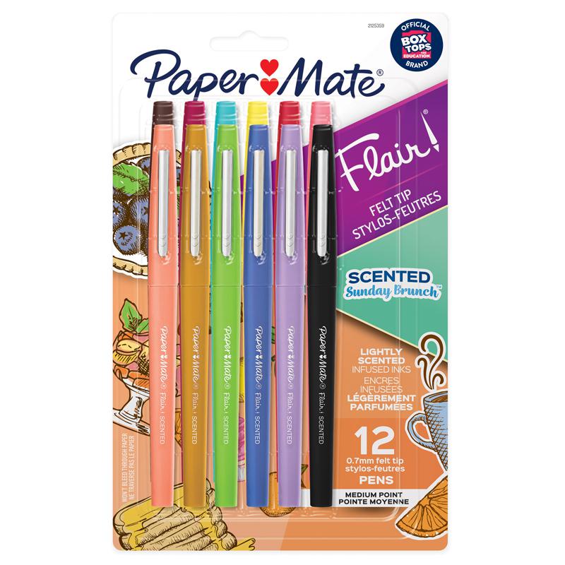 Flair, Scented Felt Tip Pens, Assorted Sunday Brunch Scents, 0.7mm, 12 Count. Picture 2