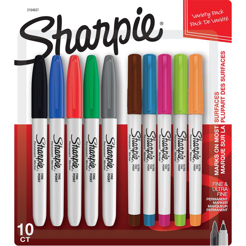 Fine and Ultra Fine Permanent Markers, Assorted, Pack of 10. Picture 2