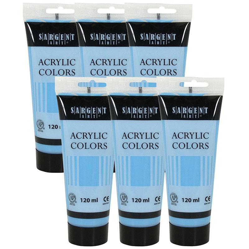 Acrylic Paint Tube, 120 ml, Pale Blue, Pack of 6. Picture 2