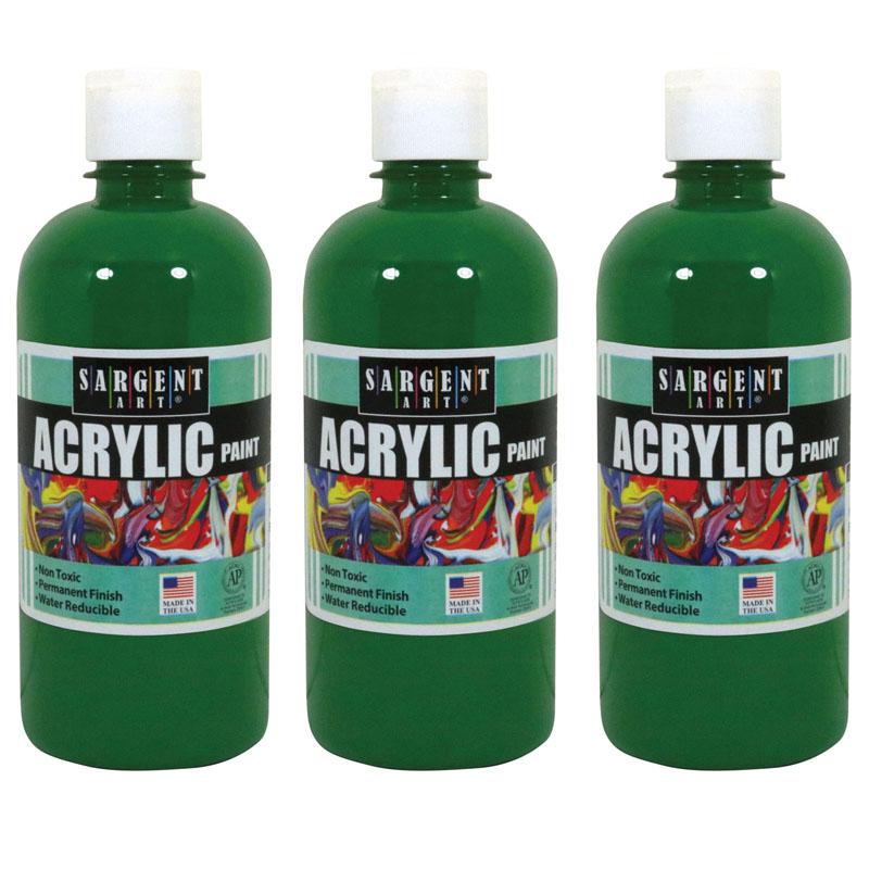 Acrylic Paint, 16 oz. Squeeze Bottle, Green, Pack of 3. Picture 2
