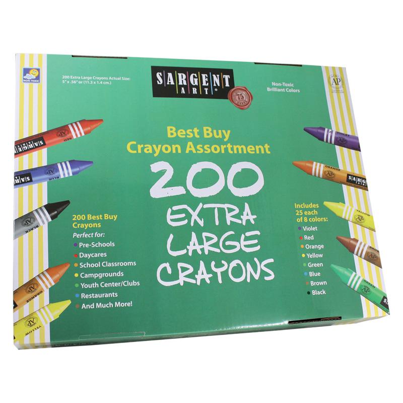 Best-Buy Crayon Assortment, Extra Large Size (Big Ones), 8 Colors, 200 Count. Picture 2