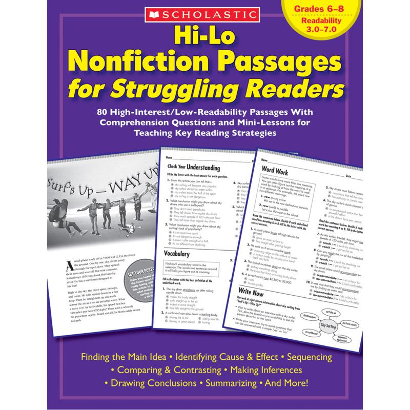 Hi-Lo Nonfiction Passages for Struggling Readers, Grades 6-8. Picture 2