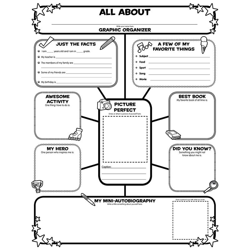 Graphic Organizer Poster, All-About-Me Web, Grades 3-6. Picture 2