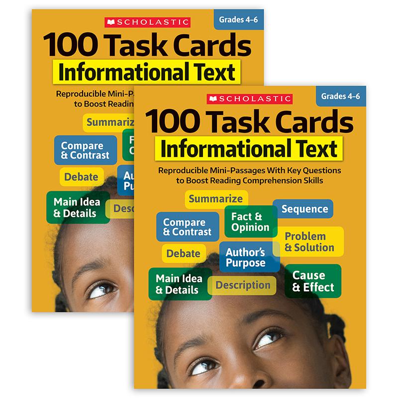 100 Task Cards: Informational Text Activity Book, Grade 4-6, Pack of 2. Picture 2
