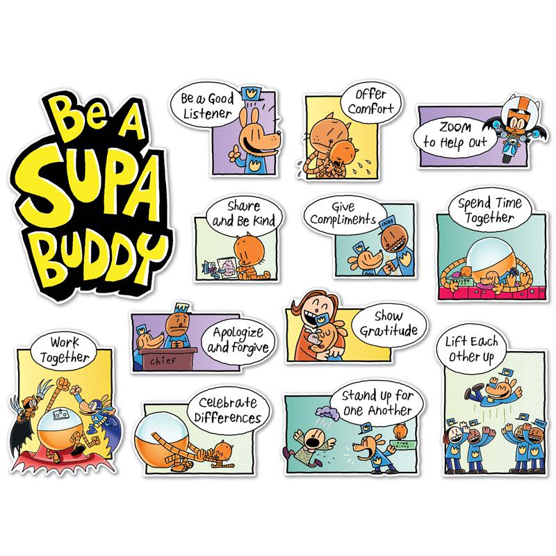 Dog Man Be a Supa Buddy Bulletin Board Set. Picture 2