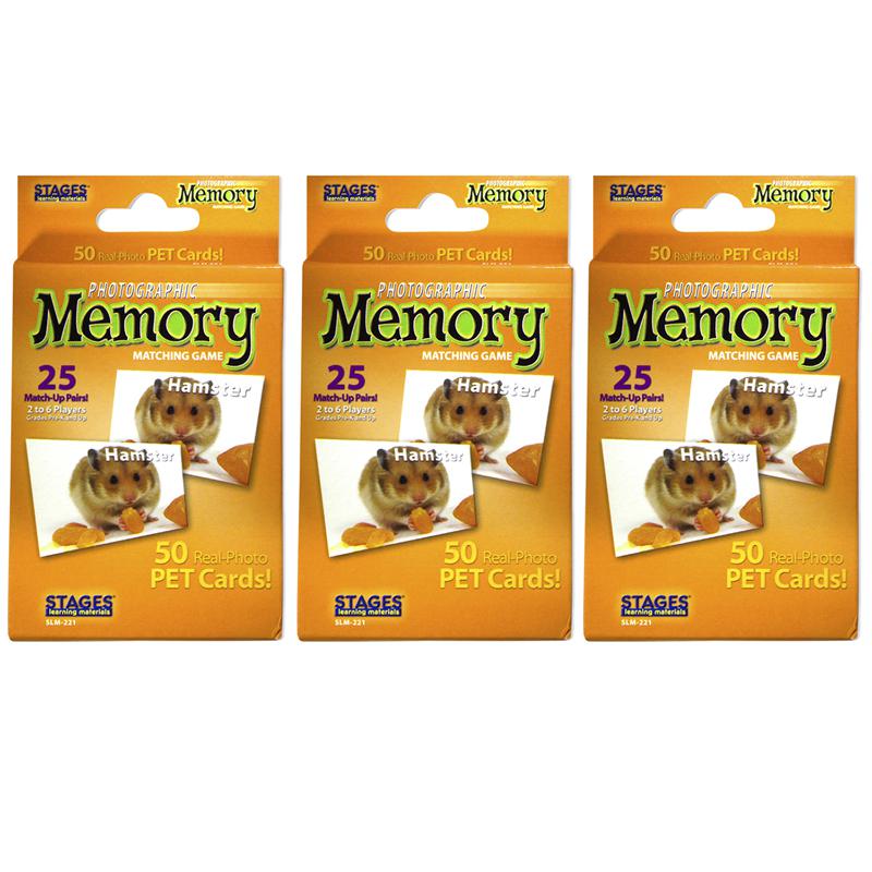 Pets Photographic Memory Matching Game, Pack of 3. Picture 2