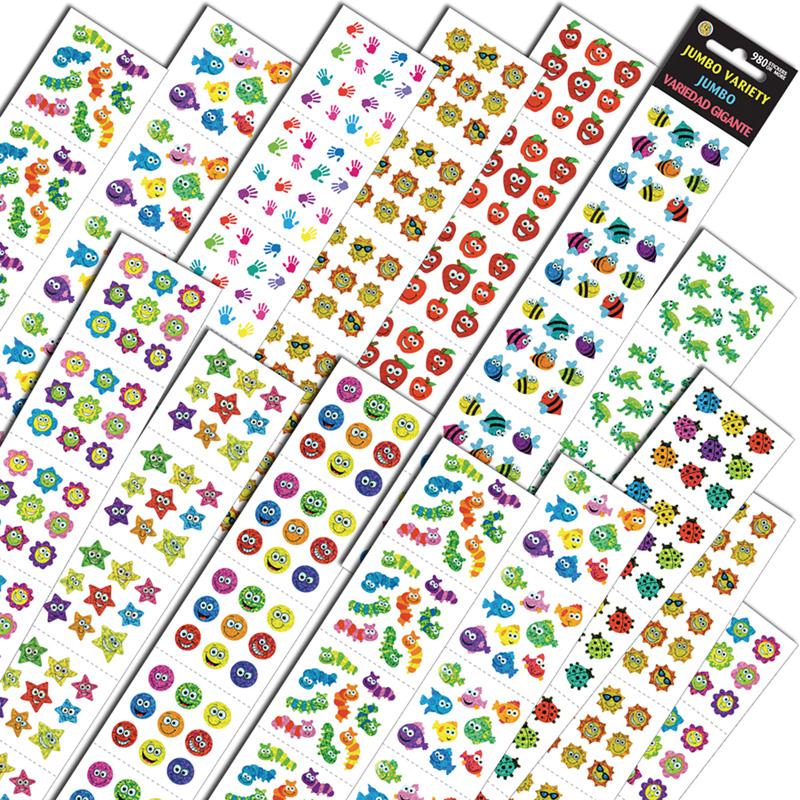 Jumbo Variety Assortment Sticker, Pack of 980, 2 Packs. Picture 2