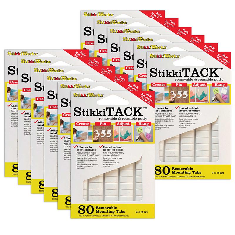 StikkiTack, White, 2 oz./80 Tabs Per Pack, 12 Packs. Picture 2