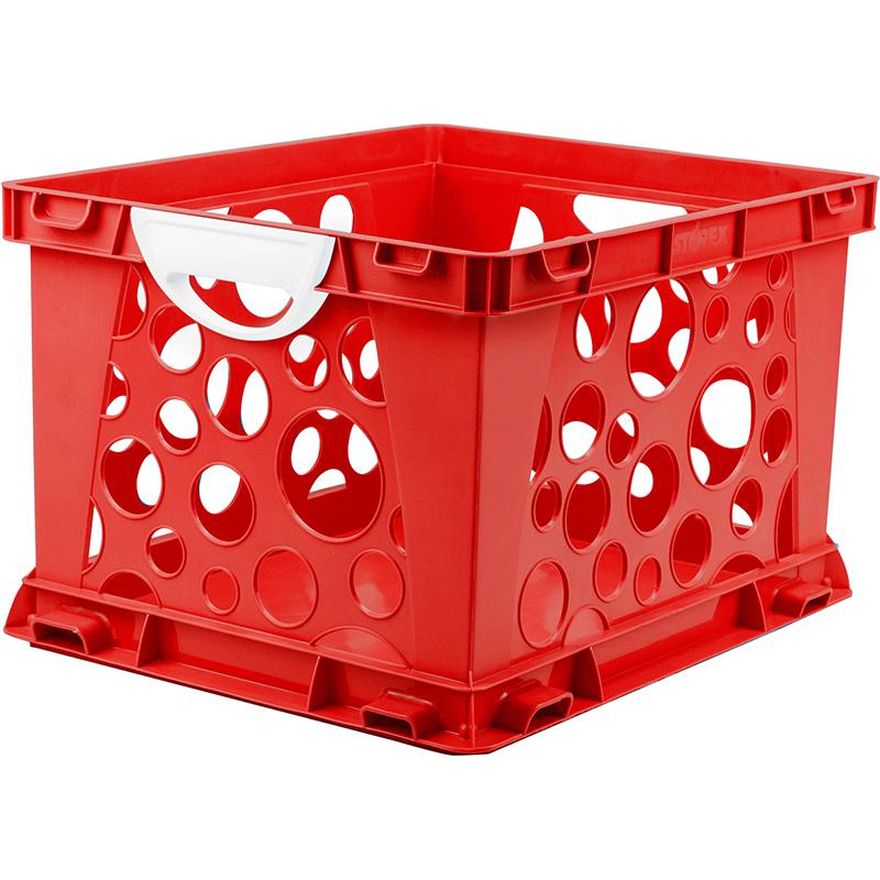 Premium File Crate with Handles, Classroom Red. Picture 2