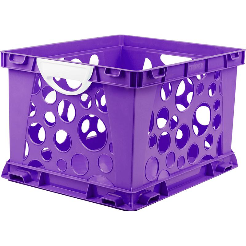 Premium File Crate with Handles, Classroom Purple. Picture 2