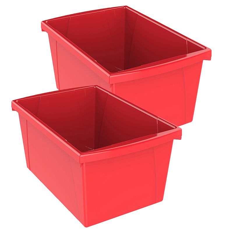 Medium Classroom Storage Bin, Red, Pack of 2. Picture 2