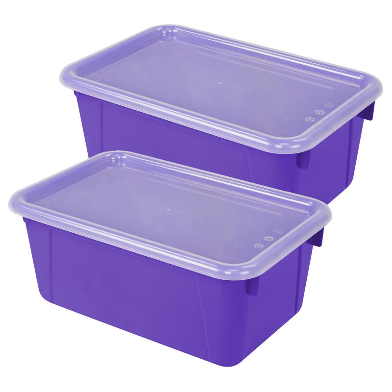 Small Cubby Bin, with Cover, Classroom Purple, Pack of 2. Picture 2