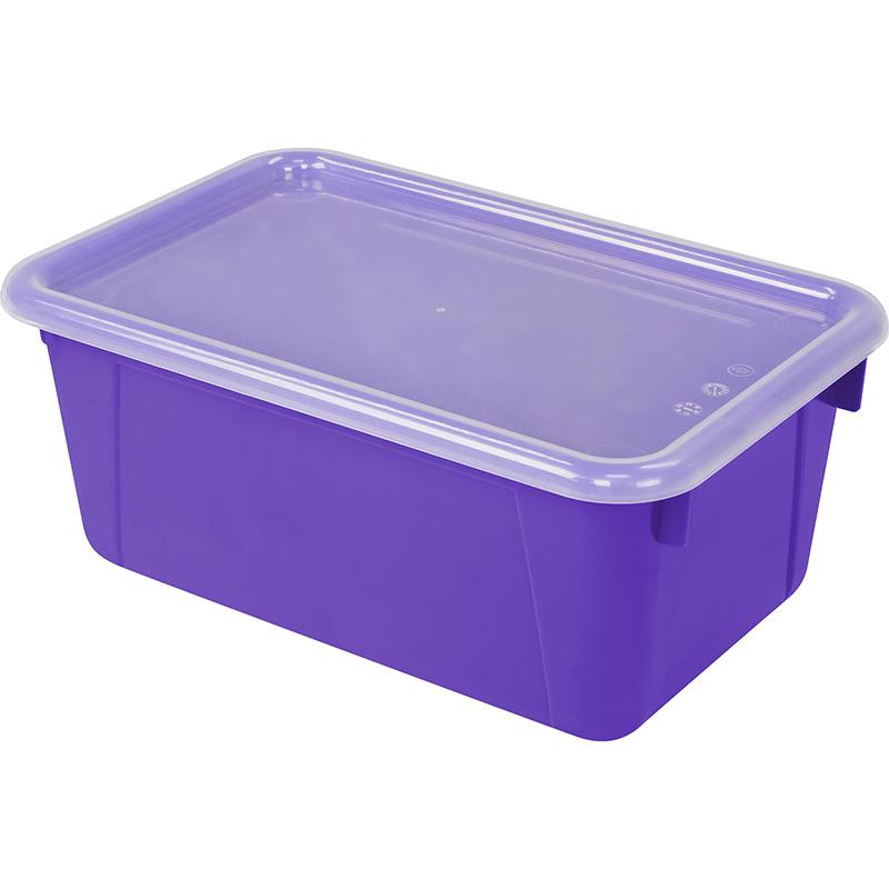 Small Cubby Bin with Cover, Classroom Purple. Picture 2