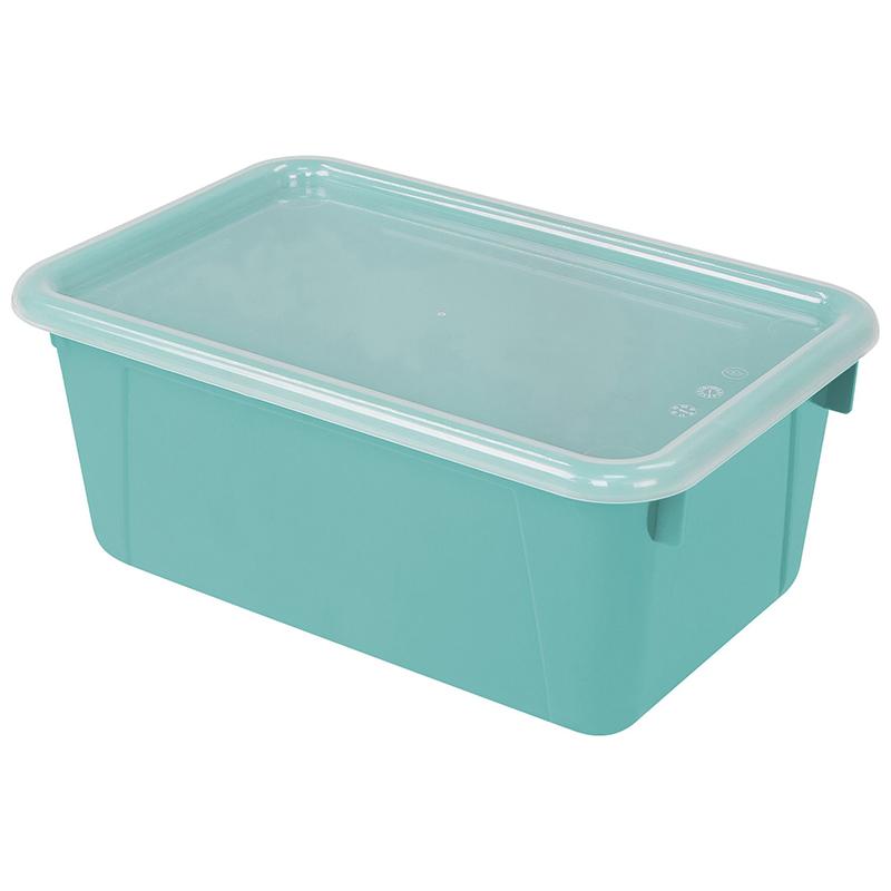 Small Cubby Bin with Cover, Classroom Teal. Picture 2