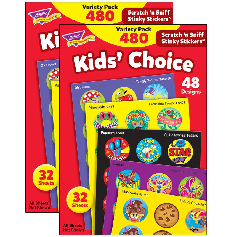 Kids' Choice Stinky Stickers Variety Pack, 480 Per Pack, 2 Packs. Picture 2