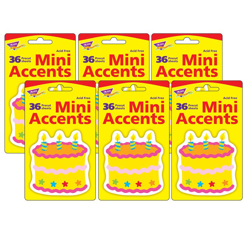 Birthday Cake Mini Accents, 36 Per Pack, 6 Packs. Picture 2