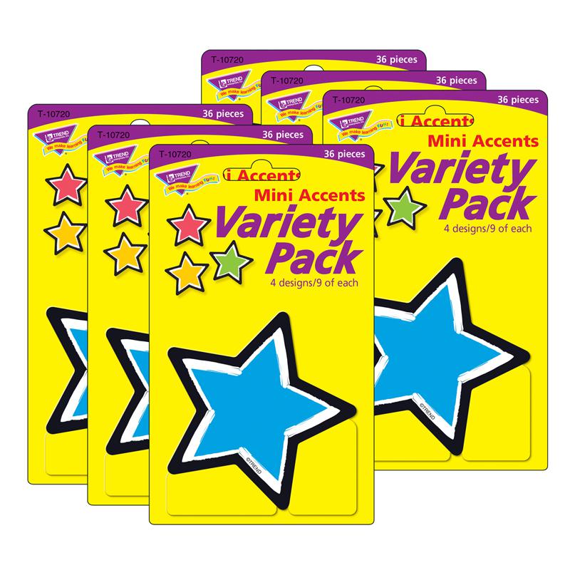 Bold Strokes Stars Mini Accents Variety Pack, 36 Per Pack, 6 Packs. Picture 2