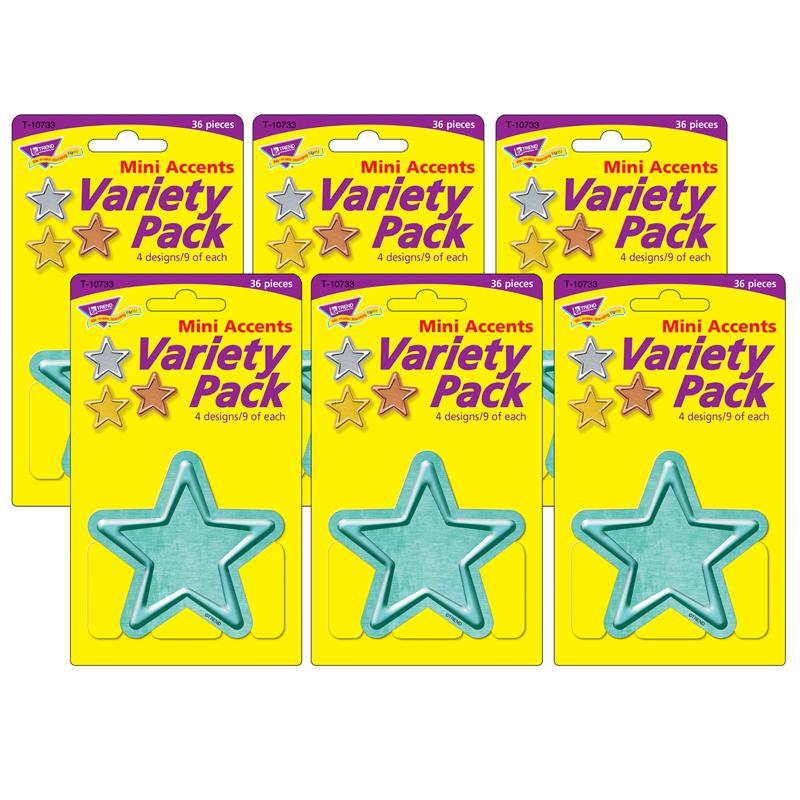 I Love Metal Stars Mini Accents Variety Pack, 36 Per Pack, 6 Packs. Picture 2