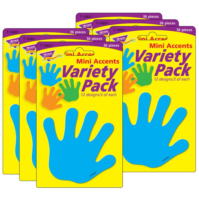 Handprints Mini Accents Variety Pack, 36 Per Pack, 6 Packs. Picture 2