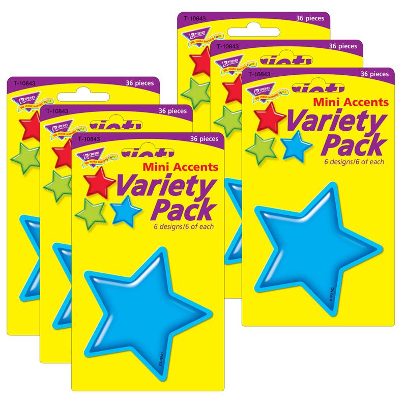Gumdrop Stars Mini Accents Variety Pack, 36 Per Pack, 6 Packs. Picture 2