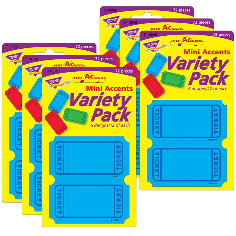 Winning Tickets Mini Accents Variety Pack, 72 Per Pack, 6 Packs. Picture 2