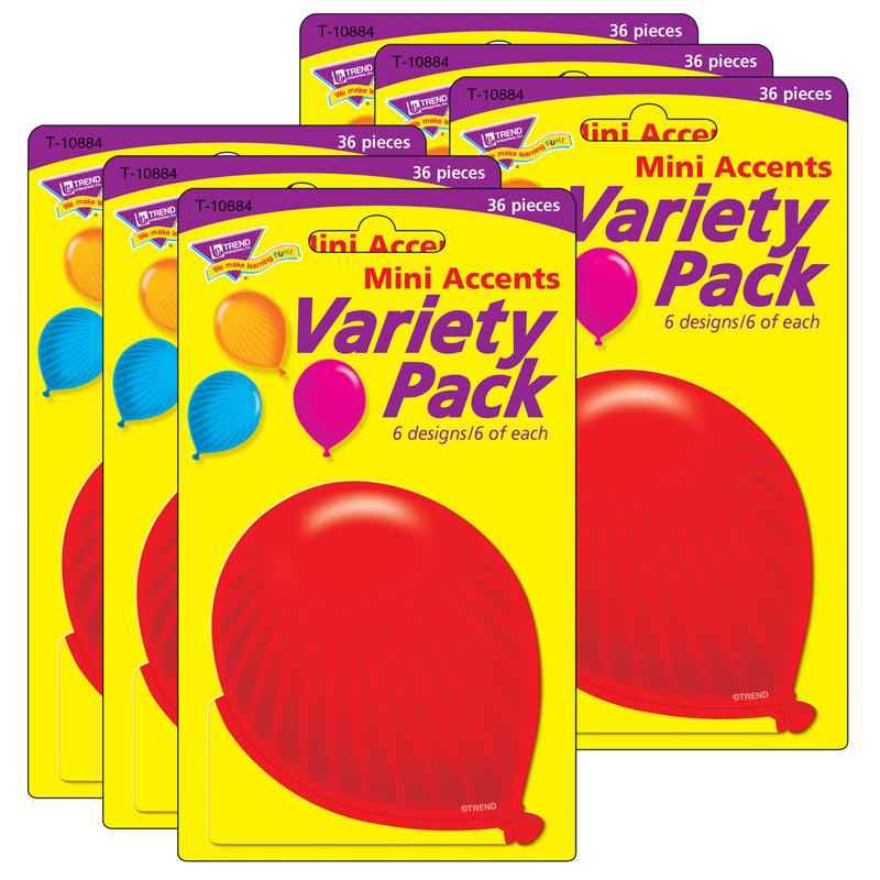 Party Balloons Mini Accents Variety Pack, 36 Per Pack, 6 Packs. Picture 2
