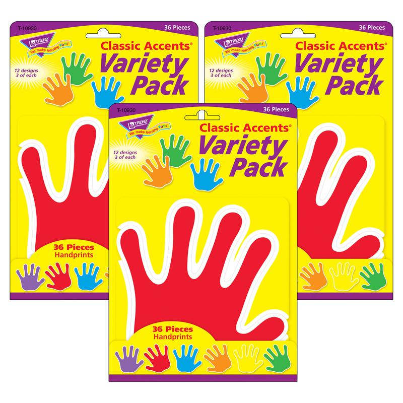 Handprints Classic Accents Variety Pack, 36 Per Pack, 3 Packs. Picture 2