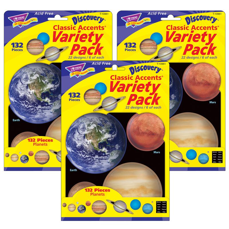 Planets Classic Accents Variety Pack, 132 Pieces Per Pack, 3 Packs. Picture 2