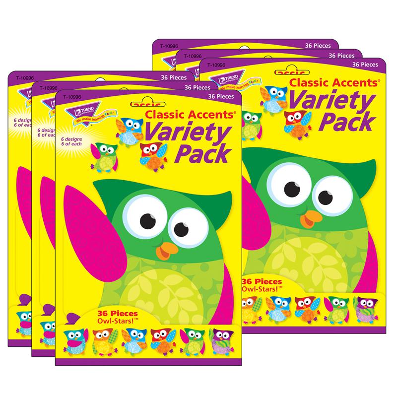 Owl-Stars! Classic Accents Variety Pack, 36 Per Pack, 3 Packs. Picture 2